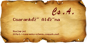 Csarankó Aléna névjegykártya